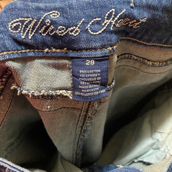 Wired Heart Boot Cut Mid Rise Denim Blue Jeans Size 29 - Picture 6 of 9